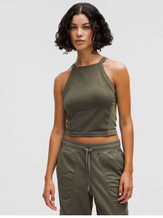 lululemon athletica Tops - Lululemon Seamless Training Strappy Racerback Tank Top Size 10 Army Green